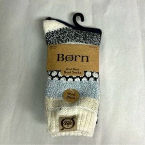 New Born Socks Women’s 2 Pair Blue Themed Wool Boot Socks Casual Active Preppy